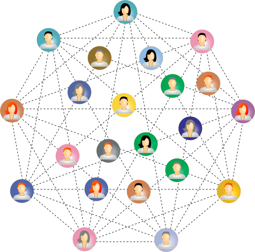 people connected by lines